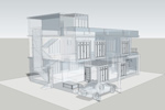 3D drátový model obytného domu